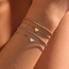 Stainless Steel 18K Electroplated Doublelayer Love Zircon Stacked Bracelet For Men And Women