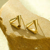Stainless Steel 18K Electroplated Geometric Conical Triangular Women's Earrings
