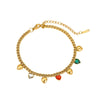 Stainless Steel 18K Electroplated Geometric Rhinestone Tassel Women's Bracelet