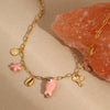Stainless Steel 18K Electroplated Geometric Style Marine Pendant Necklace For Women