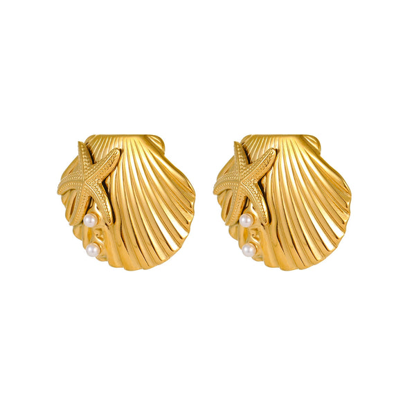 Stainless Steel 18K Electroplated Geometric Style Women's Earrings