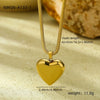 Stainless Steel 18K Electroplated Love Peach Heart Pendant Necklace For Women
