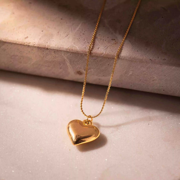 Stainless Steel 18K Electroplated Love Peach Heart Pendant Necklace For Women