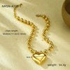 Stainless Steel 18K Electroplated Love Peach Heart Pendant Necklace For Women