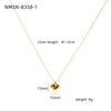 Stainless Steel 18K Electroplated Love Peach Heart Pendant Necklace For Women