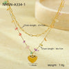 Stainless Steel 18K Electroplated Love Peach Heart Pendant Necklace For Women