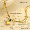 Stainless Steel 18K Electroplated Love Peach Heart Pendant Necklace For Women