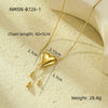 Stainless Steel 18K Electroplated Love Peach Heart Pendant Necklace For Women