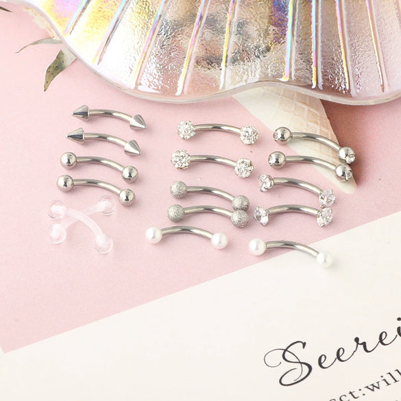 Stainless Steel 18K Electroplated The Crown Pattern Microinlaid Zircon Unisex Ear Nail Screw Ball Fashion Earrings