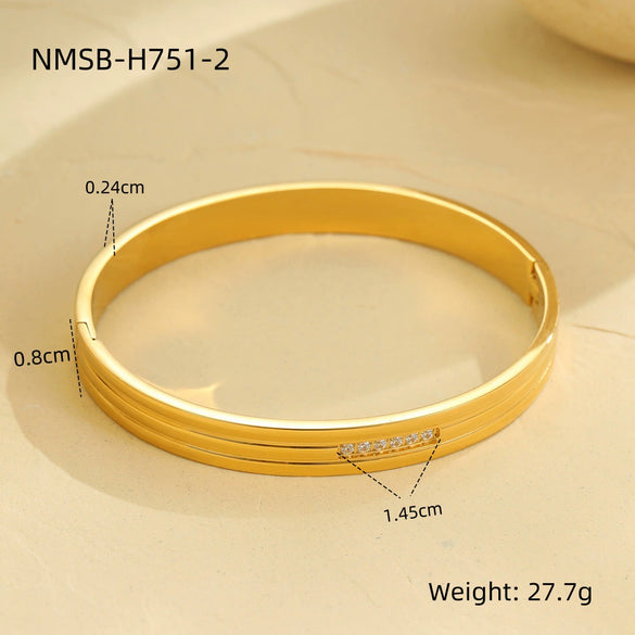 Stainless Steel 18K Geometric Pattern Electroplated Women's Bracelet Jewelry Wholesale