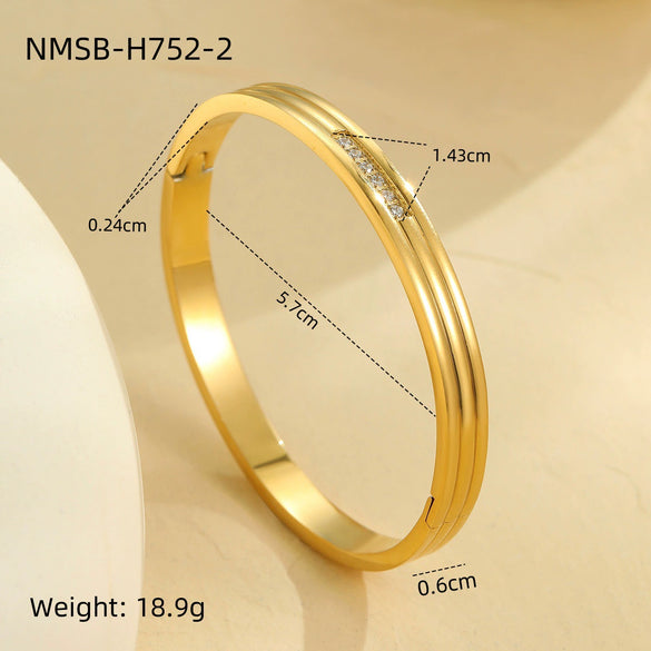 Stainless Steel 18K Geometric Pattern Electroplated Women's Bracelet Jewelry Wholesale