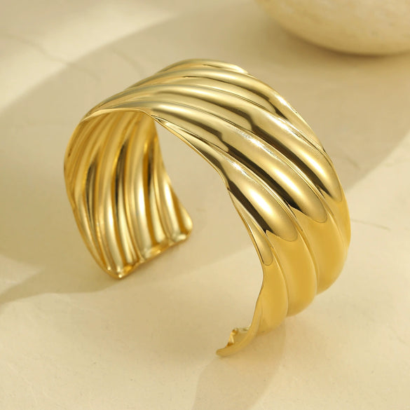 Stainless Steel 18K Geometric Pattern Electroplated Women's Bracelet Jewelry Wholesale
