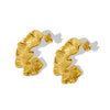 Stainless Steel 18K Geometric Pleated Electroplated Women's Earrings