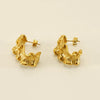 Stainless Steel 18K Geometric Pleated Electroplated Women's Earrings