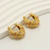 Stainless Steel 18K Geometric Pleated Electroplated Women's Earrings