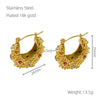 Stainless Steel 18K Geometric Pleated Electroplated Women's Earrings