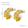 Stainless Steel 18K Geometric Pleated Electroplated Women's Earrings