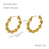 Stainless Steel 18K Geometric Pleated Electroplated Women's Earrings