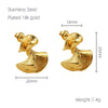 Stainless Steel 18K Geometric Pleated Electroplated Women's Earrings