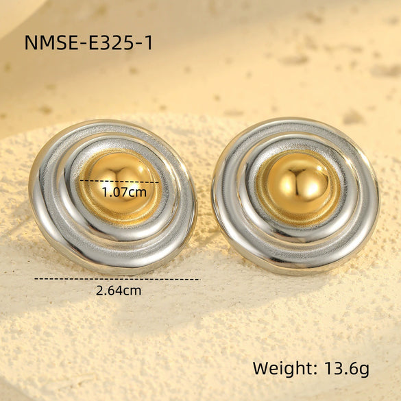 Stainless Steel 18K Gold Electroplated Geometric Fashion Women's Earrings