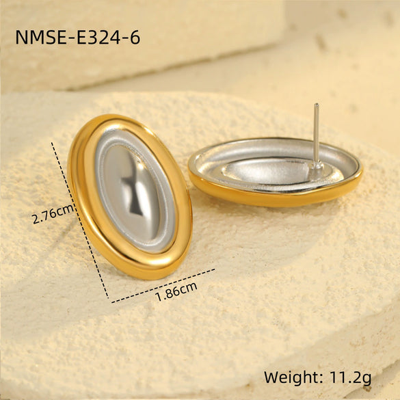 Stainless Steel 18K Gold Electroplated Geometric Fashion Women's Earrings