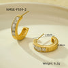 Stainless Steel 18K Gold Electroplated Geometric Retro Microencrusted Zircon Women's Earrings
