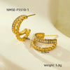 Stainless Steel 18K Gold Electroplated Geometric Retro Microencrusted Zircon Women's Earrings