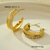 Stainless Steel 18K Gold Electroplated Geometric Retro Microencrusted Zircon Women's Earrings