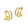 Stainless Steel 18K Gold Electroplated Geometric Retro Microencrusted Zircon Women's Earrings