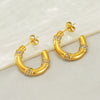 Stainless Steel 18K Gold Electroplated Geometric Women's Earrings