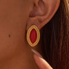 Stainless Steel 18K Gold Electroplated Horse Eye Women's Fashion Retro Earrings