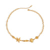 Stainless Steel 18K Gold Electroplated Ocean Wind Conch Shell Starfish Small Fish Women's Necklace