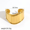 Stainless Steel 18K Gold Electroplated Personality Exaggerated Widefaced Bracelet
