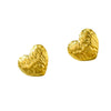 Stainless Steel 18K Gold Electroplated Round Pleated Textured Earrings