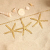 Stainless Steel 18K Gold Electroplating Starfish Ocean Style Women's Earrings Necklace