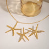 Stainless Steel 18K Gold Electroplating Starfish Ocean Style Women's Earrings Necklace