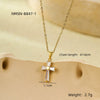 Stainless Steel 18K Gold Geometric Cross Pendant Inlaid With White Zircon Electroplated Women's Clavicle Necklace