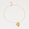 Stainless Steel 18K Gold Geometric Love Design Electroplated Diamond Necklace Fashion Women's Jewelry