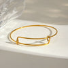 Stainless Steel 18K Gold Plated Adjustable Bracelet For Women Quiet Design Minimalist Style