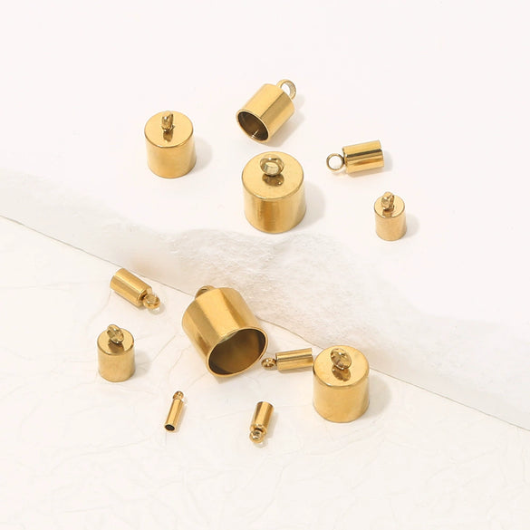 Stainless Steel 18K Gold Plated Bucket Cylinder Diy Jewelry Accessories Chain Buckle Rope Buckle Connecting Buckle With Electroplating