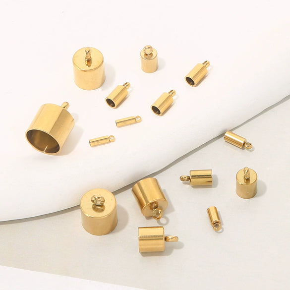Stainless Steel 18K Gold Plated Bucket Cylinder Diy Jewelry Accessories Chain Buckle Rope Buckle Connecting Buckle With Electroplating