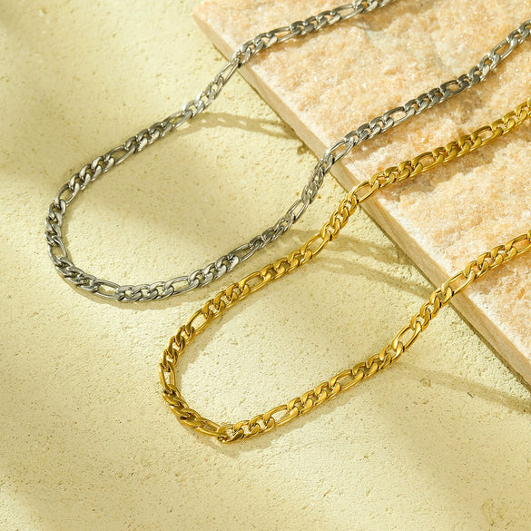 Stainless Steel 18K Gold Plated Chain Necklace Fashion Style