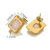 Stainless Steel 18K Gold Plated Electroplated Geometric Square Pendant For Diy Earrings With Inlaid Zircon