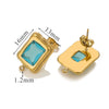 Stainless Steel 18K Gold Plated Electroplated Geometric Square Pendant For Diy Earrings With Inlaid Zircon