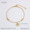 Stainless Steel 18K Gold Plated Heart Shape Ornament Simple Retro Women's Anklet