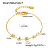 316L Stainless Steel 18K Gold Plated Heart Zircon Necklace And Bracelet Set Electroplated Fashion Jewelry