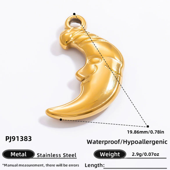 Stainless Steel 18K Gold Plated Jewelry Accessories Sun Love Pendant Bracelet Necklace Handmade