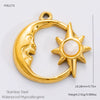 Stainless Steel 18K Gold Plated Jewelry Accessories Sun Love Pendant Bracelet Necklace Handmade