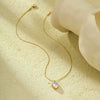 Stainless Steel 18K Gold Plated Moonstone Necklace For Women Simple Versatile Love Style