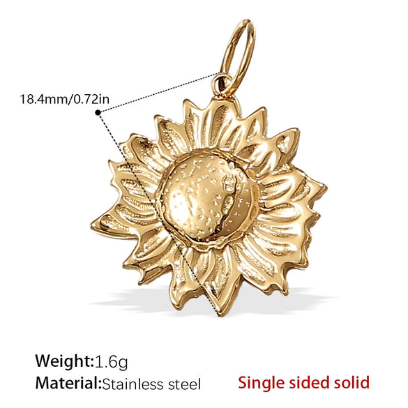 316L Stainless Steel 18K Gold Plated Pendant Jewelry Butterfly Flower Leaf Shape